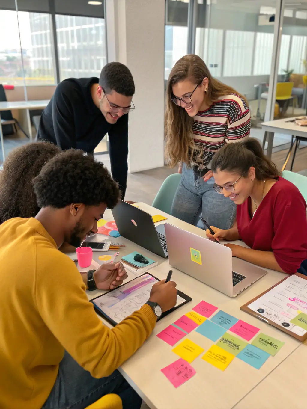 An image of young participants engaged in a songwriting workshop, brainstorming ideas and writing lyrics together, highlighting the creative process facilitated by WAYA RECORDS.